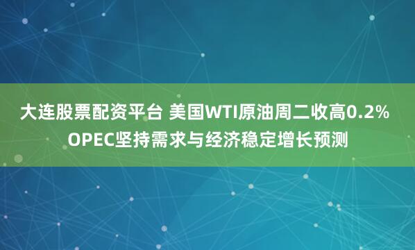 大连股票配资平台 美国WTI原油周二收高0.2% OPEC坚持需求与经济稳定增长预测