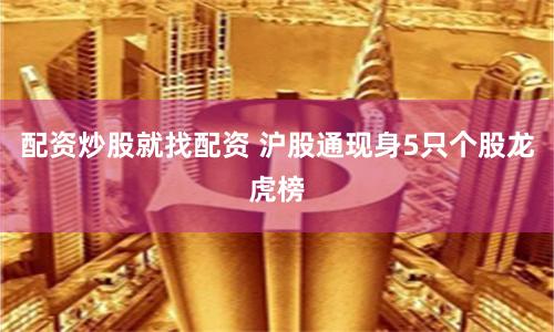 配资炒股就找配资 沪股通现身5只个股龙虎榜